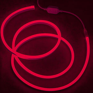 Гибкий неон 8x16мм, 220V, 120led/m, SMD2835, IP67, Красный, LP