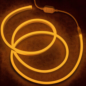 Гибкий неон 8x16мм, 220V, 120led/m, SMD2835, IP67, Жёлтый, LP