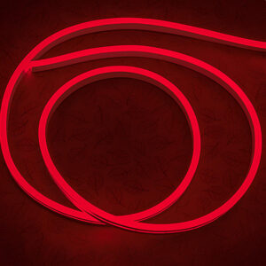 Гибкий неон 6x12мм, 12V, 120led/m, SMD2835, IP65, Резка 25мм, Красный, LP