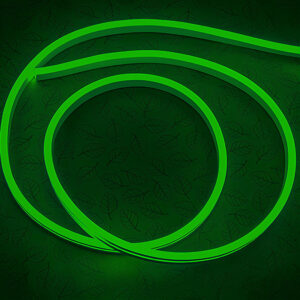 Гибкий неон 6x12мм, 12V, 120led/m, SMD2835, IP65, Резка 25мм, Зелёный, LP