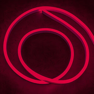 Гибкий неон 8x16мм, 12V, 120led/m, SMD2835, IP65, Резка 25мм, Красный, LP