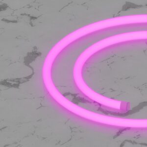 Гибкий неон круглый D14мм, 220V, 120led/m, SMD2835, IP65, Розовый, LP