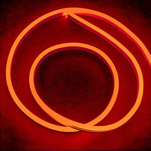 Гибкий неон 8x16мм, 12V, 120led/m, SMD2835, IP65, Резка 25мм, Оранжевый, LP