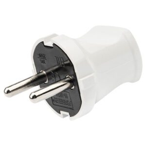 Вилка прямая без з/к, 6А, Белый, REXANT