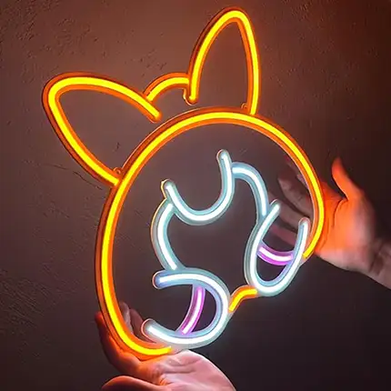 Неоновая вывеска корги