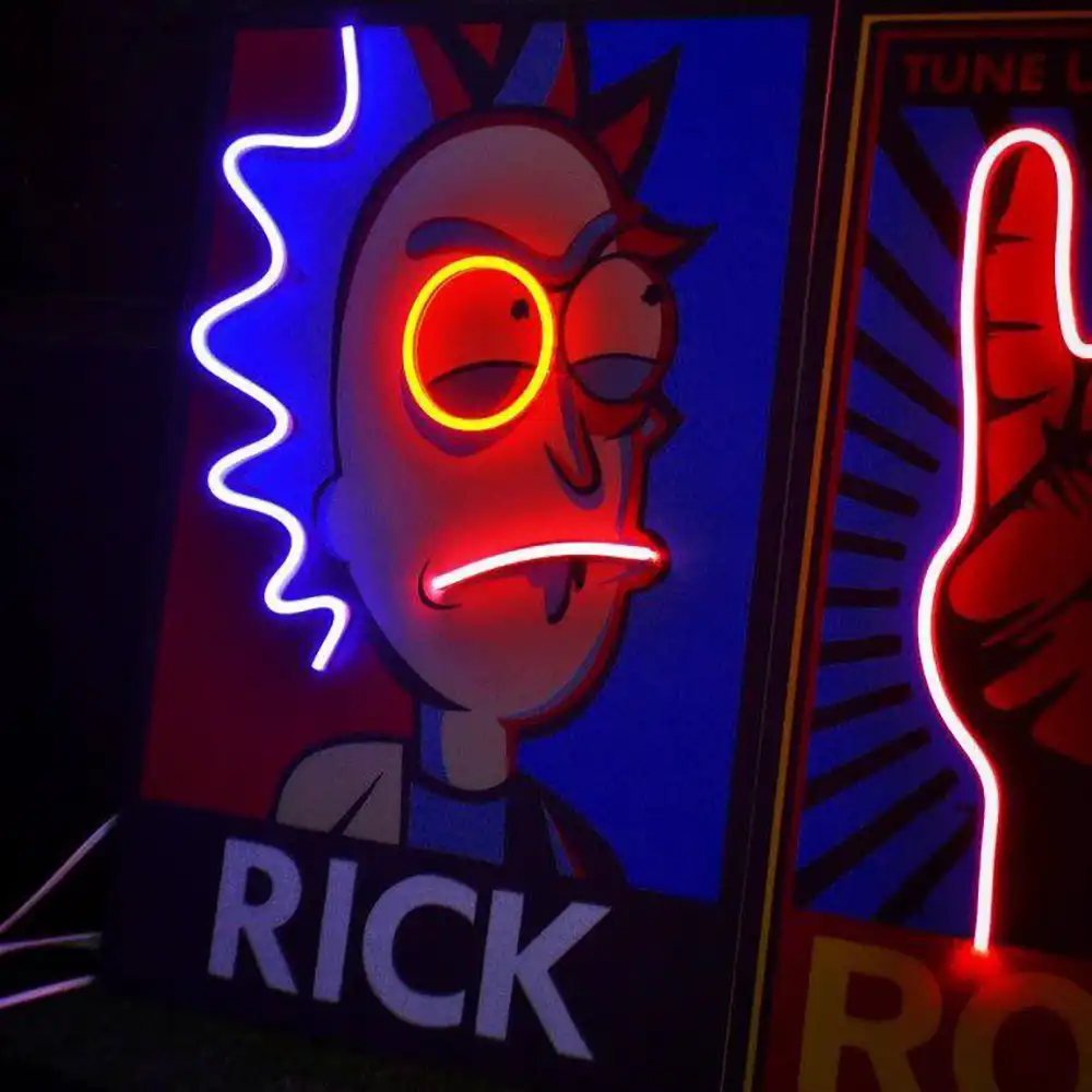 Неоновая вывеска Рик и Морти