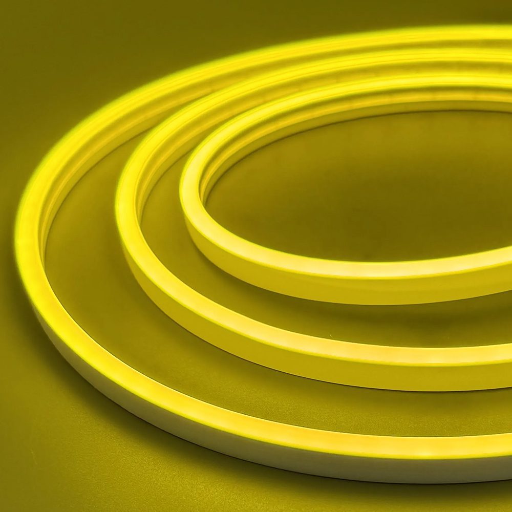 Гибкий неон 6x12мм, 12V, 120led/m, SMD2835, IP65, Резка 10мм, Жёлтый, LP