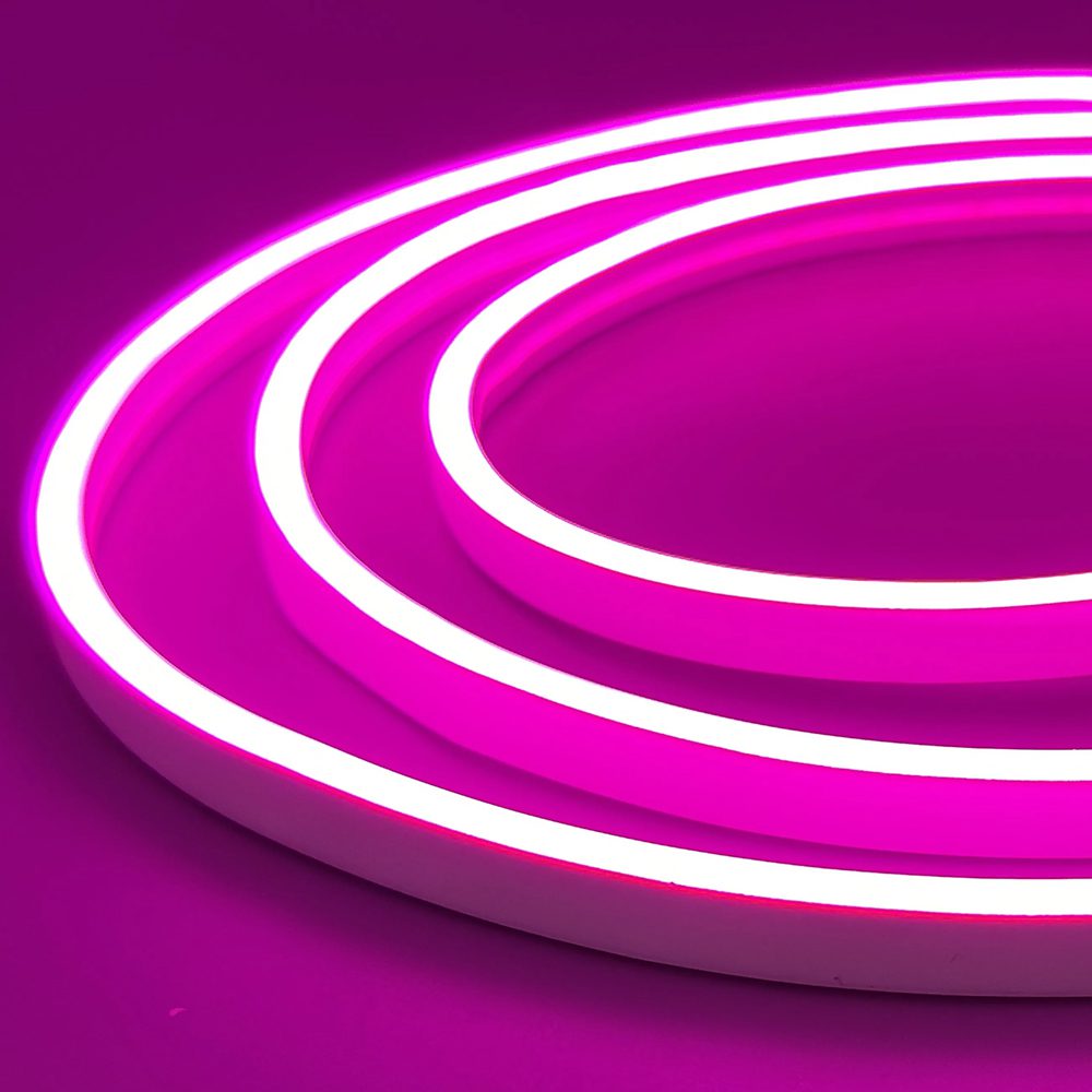 Гибкий неон 6x12мм, 12V, 120led/m, SMD2835, IP65, Резка 10мм, Розовый, LP