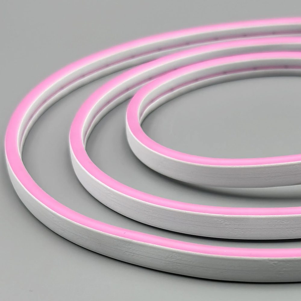 Гибкий неон 6x12мм, 12V, 120led/m, SMD2835, IP65, Резка 10мм, Розовый, LP