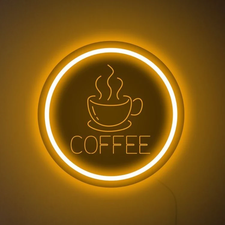Неоновая вывеска кафе