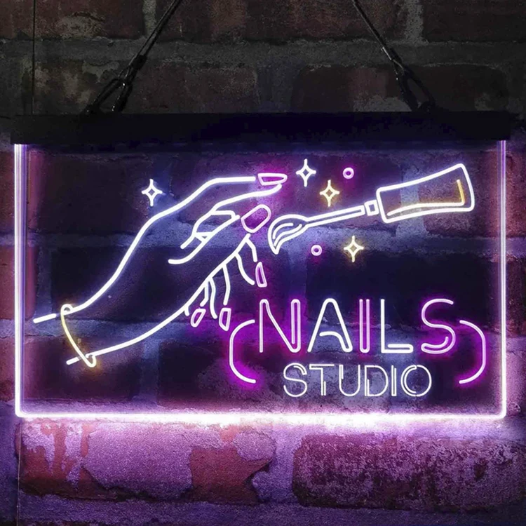 Неоновая вывеска маникюр