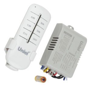 Выключатель дистанционный UCH-P005-G4 (230V, 4000W, 4 зоны, 433MHz, ПДУ), Uniel