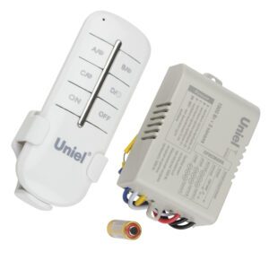 Выключатель дистанционный UCH-P005-G3 (230V, 3000W, 3 зоны, 433MHz, ПДУ), Uniel
