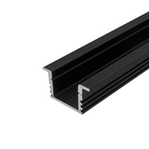 Встраиваемый (врезной) алюминиевый профиль для светодиодной ленты LP-LPV-1222-2 Чёрный ANOD