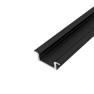 Встраиваемый (врезной) алюминиевый профиль для светодиодной ленты LP-LPV-0722-2 Чёрный ANOD