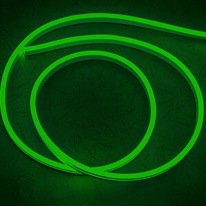 Гибкий неон 6x12мм, 24V, 120led/m, SMD2835, IP65, Резка 100мм, Зелёный, LP