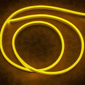 Гибкий неон 6x12мм, 24V, 120led/m, SMD2835, IP65, Резка 100мм, Жёлтый, LP